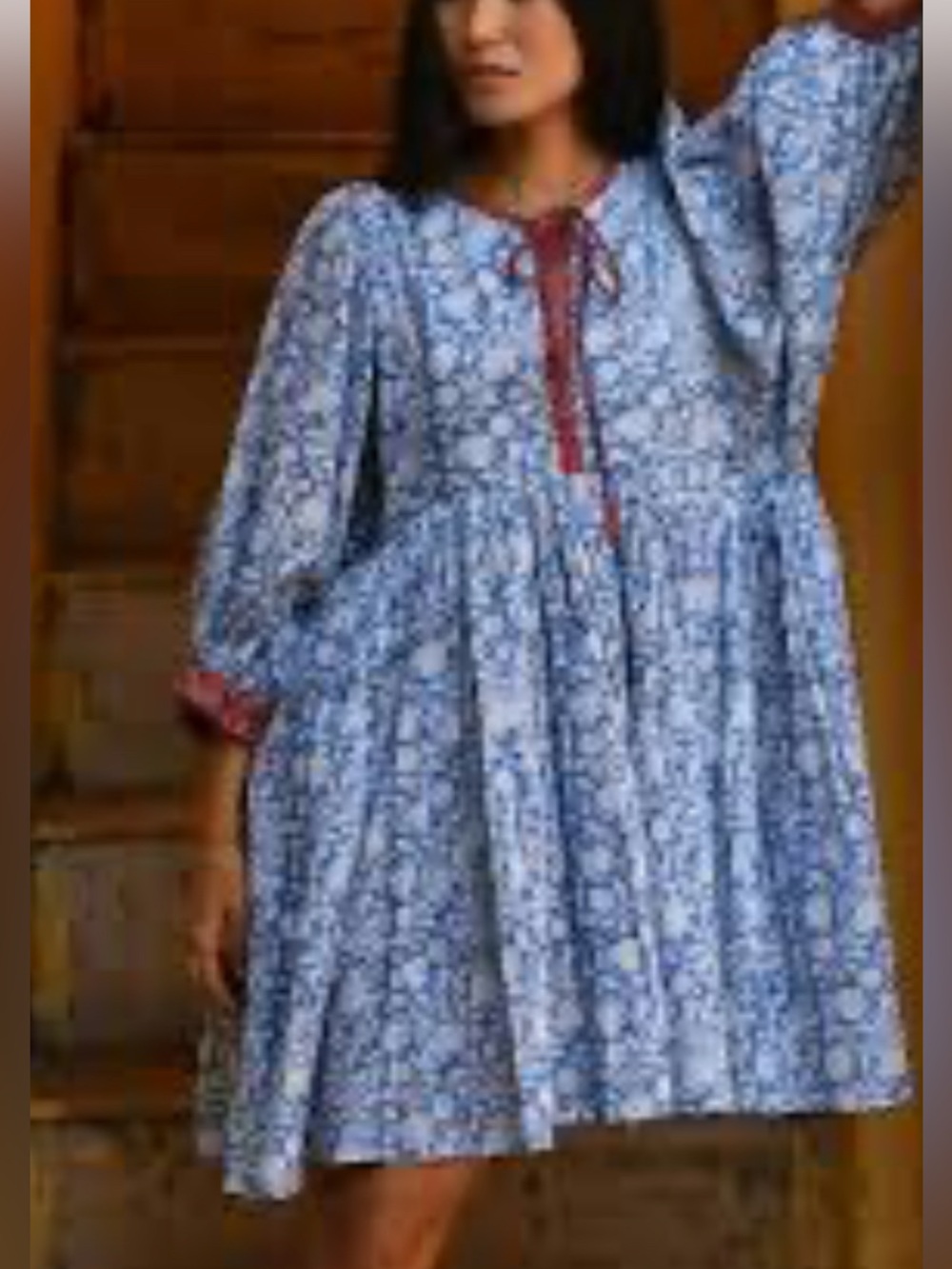 Kleed Floral Hand Block-Printed Cotton Mini Dress S/M